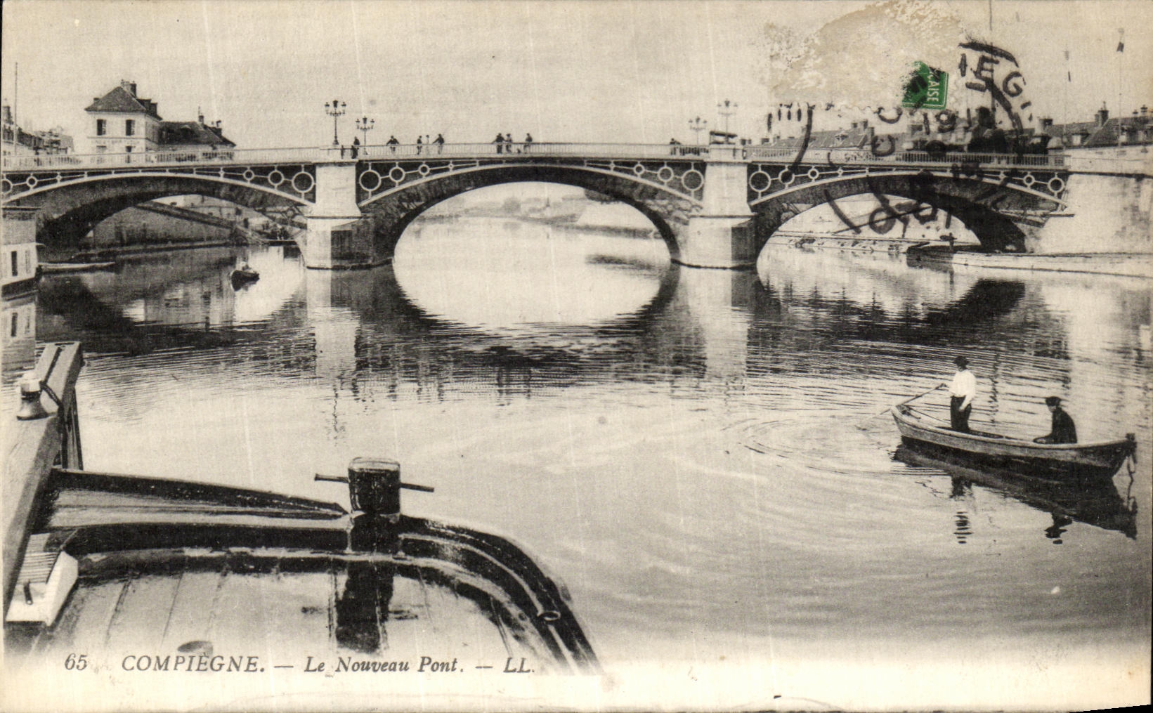 VINTAGE POSTCARD Compiegne the New Bridge