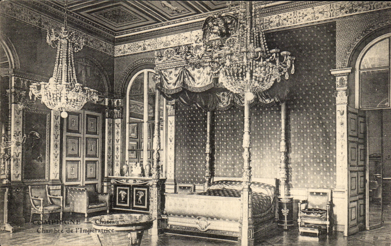 VINTAGE POSTCARD Compiegne Castle Room of L Empress