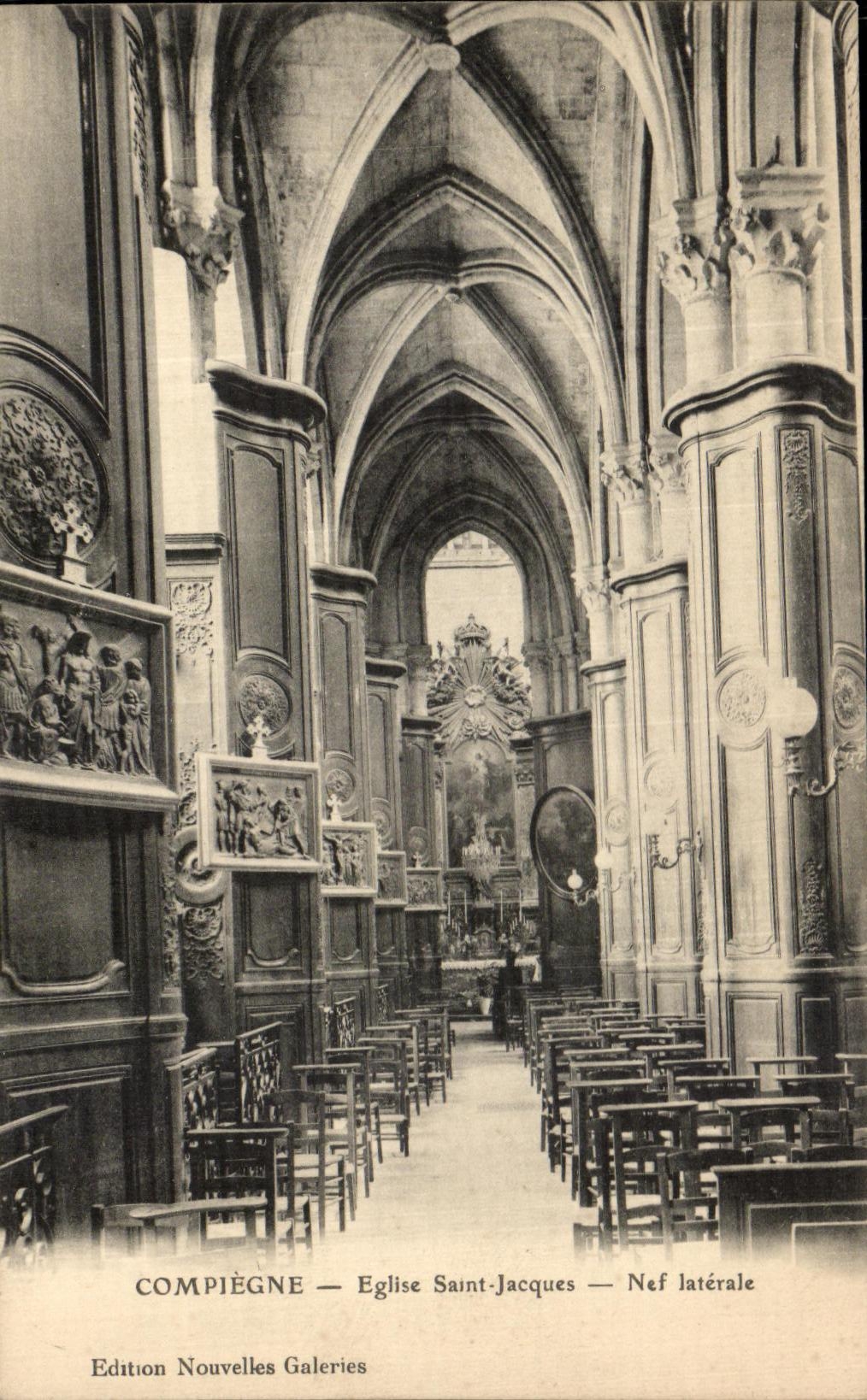 De la VENDIMIA de la POSTAL de Compiegne de la iglesia pasillo lateral de Jacques Saint