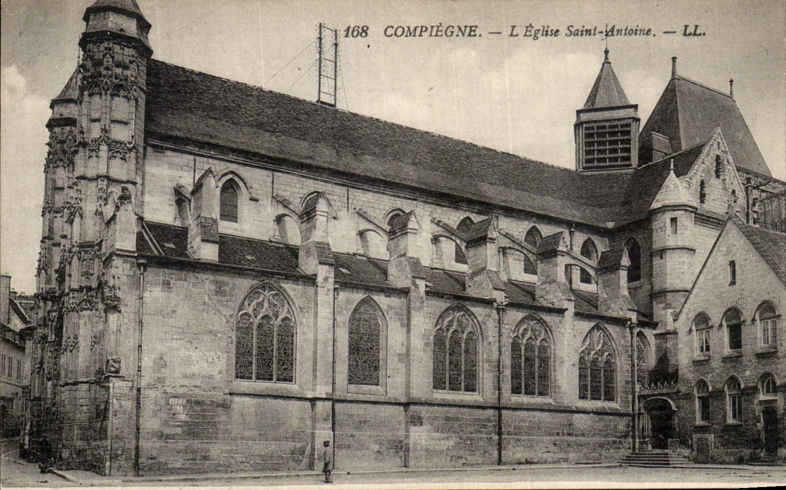 POSTAL Compiegne L iglesia Antonio santo de la VENDIMIA