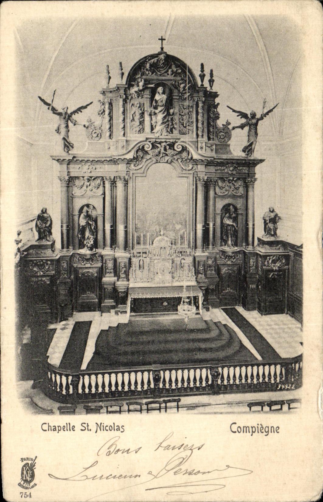 St Nicolas de la camara acorazada de Compiegne de la POSTAL de la VENDIMIA