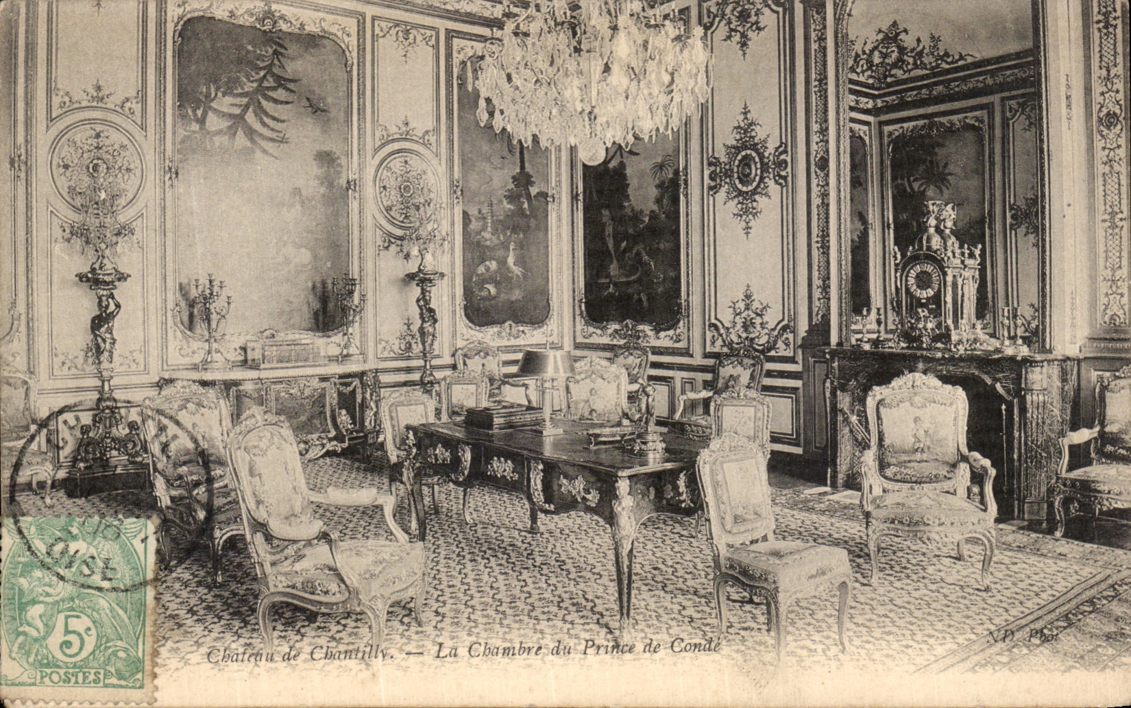 VINTAGE POSTCARD Castle Of Chantilly the Room of Prince de Conde