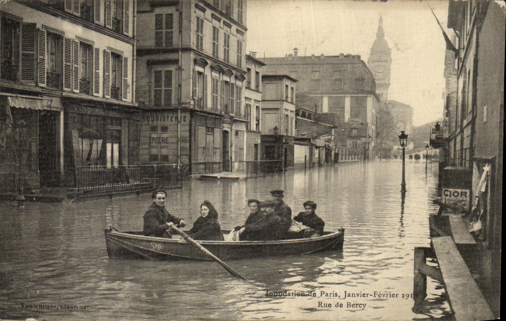 CPA Paris Rue de Bercy Inondations 1910