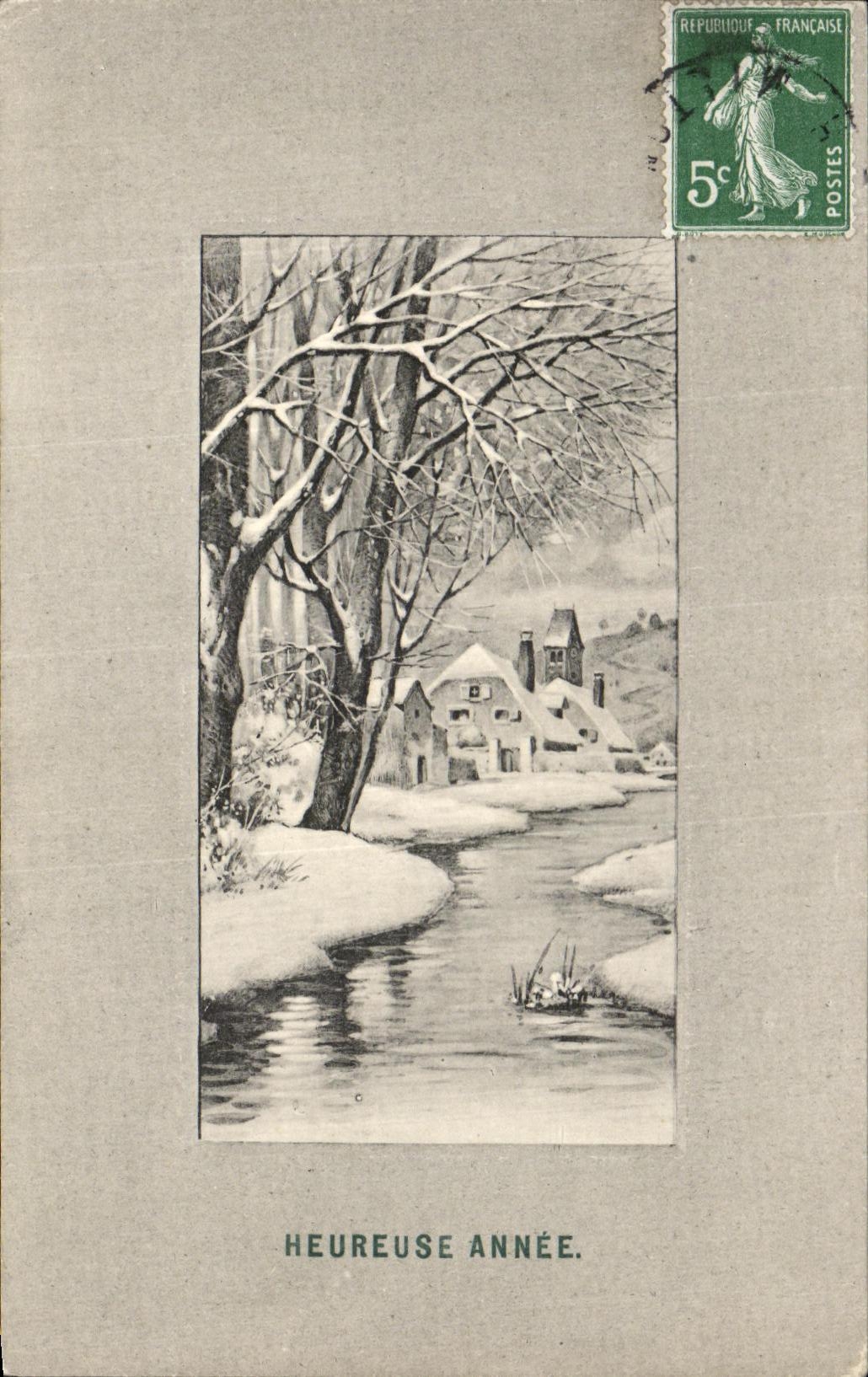 VINTAGE POSTCARD Happy Fantasy year