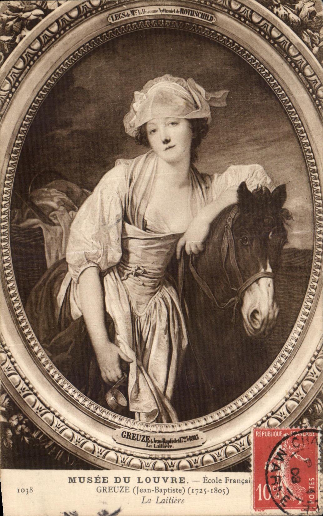 CPA Musee du Louvre La laitiere Greuze Cheval 