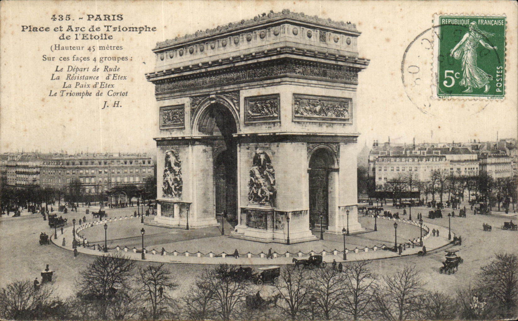 Lugares Arc de Triomphe L de Paris de la POSTAL de la VENDIMIA de L Etoile