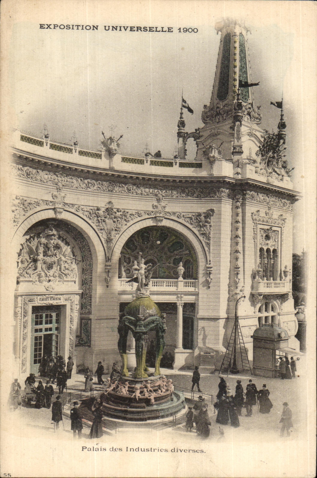 VINTAGE POSTCARD Paris World Fair Palate of the various industriess