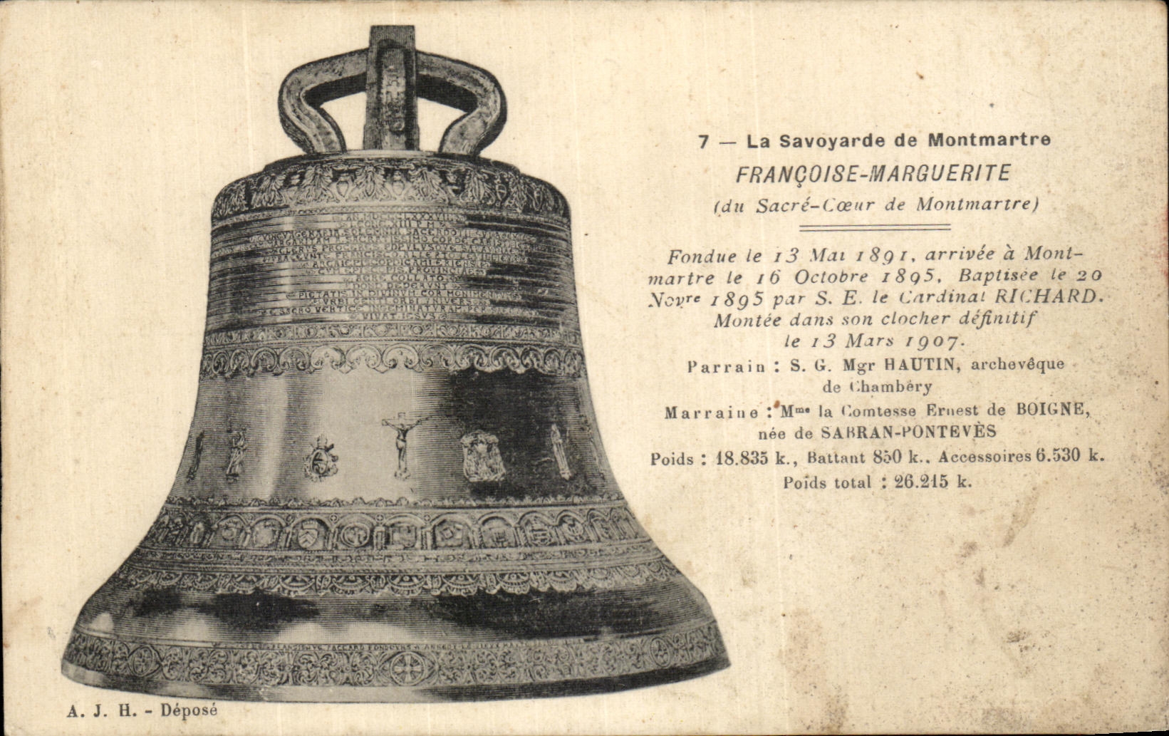 CPA Paris Savoayarde de Montmartre Francoise Marguerite Sacre Coeur Cloche