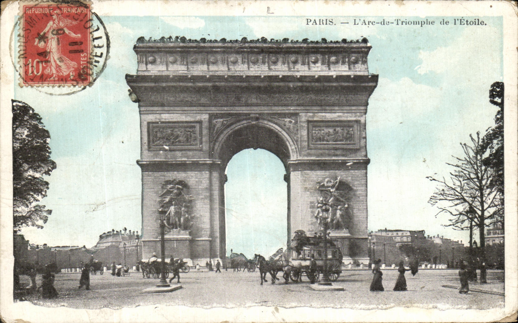 POSTAL Paris L de la VENDIMIA Arc de Triomphe de L Etoile