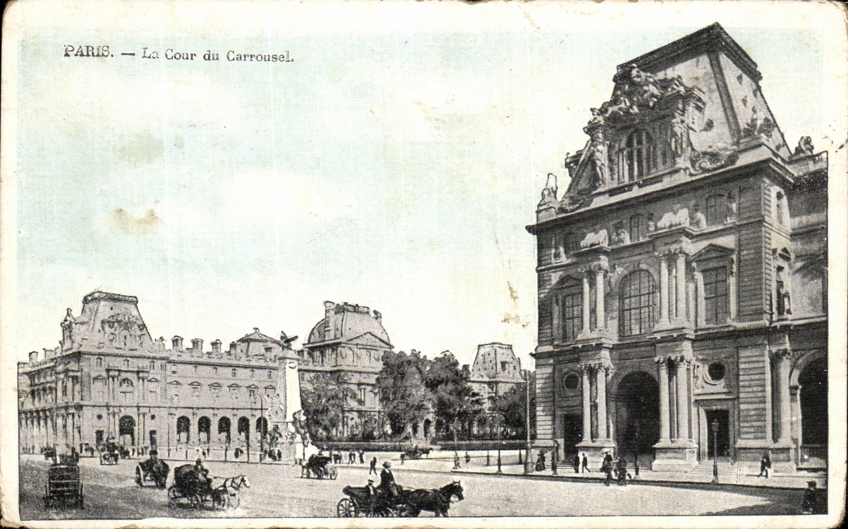 VINTAGE POSTCARD Paris Court of the Carousel