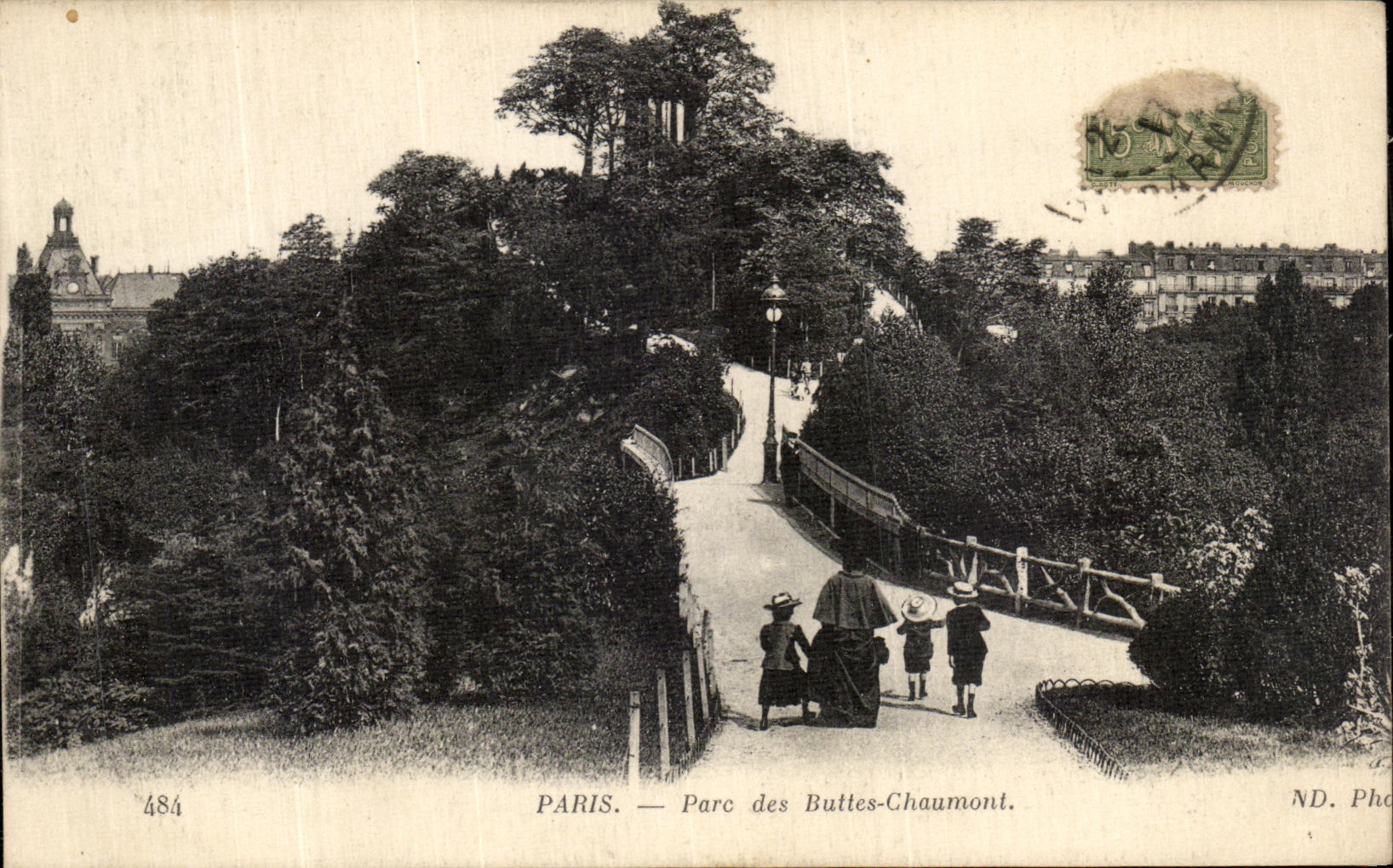 VINTAGE POSTCARD Paris Park of the Chaumont Hillocks