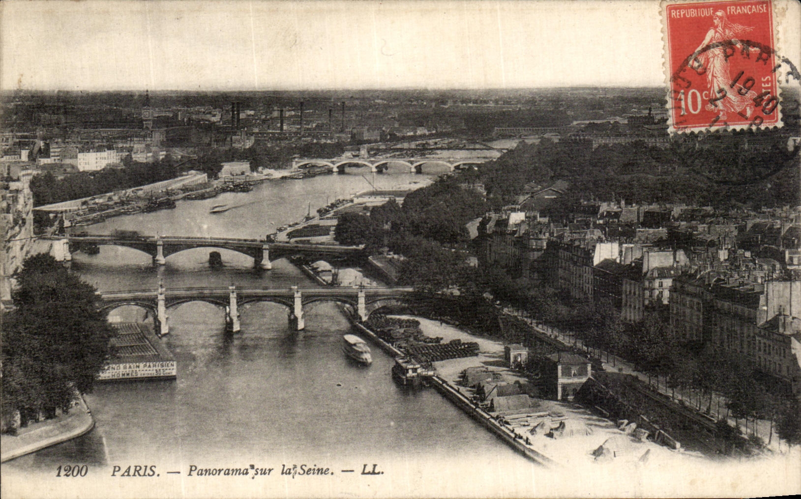 VINTAGE POSTCARD Paris Panorama On the Seine