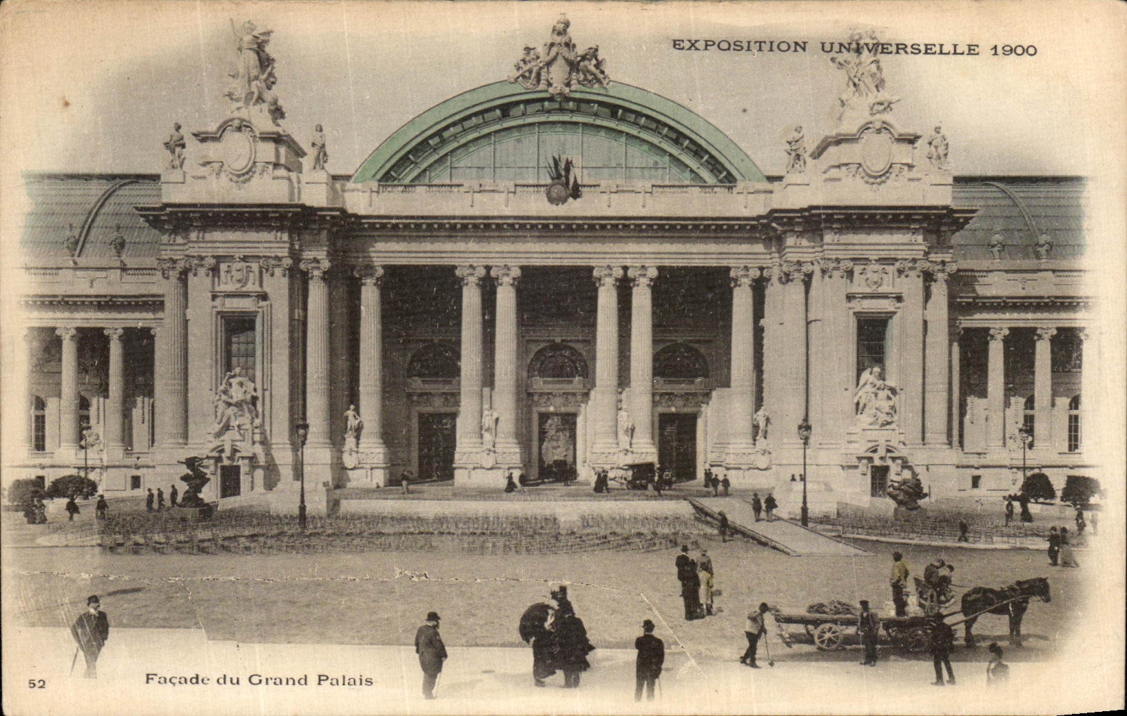 VINTAGE POSTCARD Expostion Universal 1900 Frontage Of the Large palace