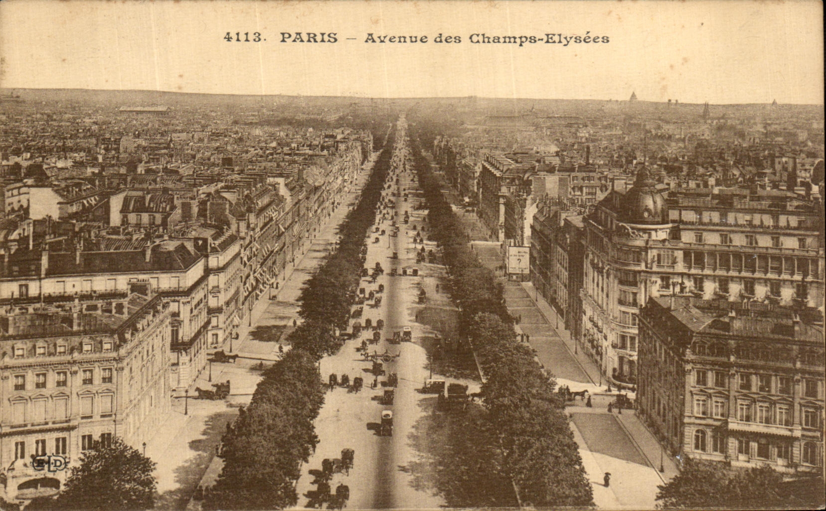 VINTAGE POSTCARD Paris Avenue of the Champs Elysees