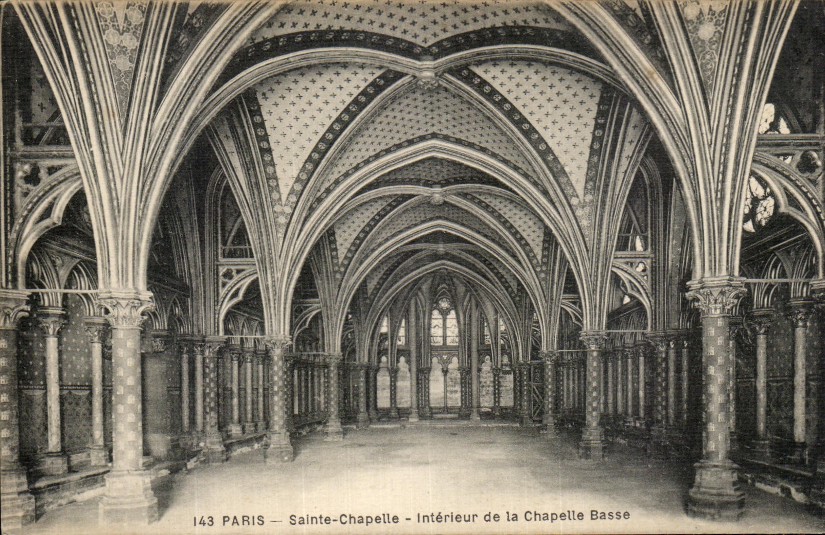 VINTAGE POSTCARD Interior Paris Sainte Vault Of the Low Vault