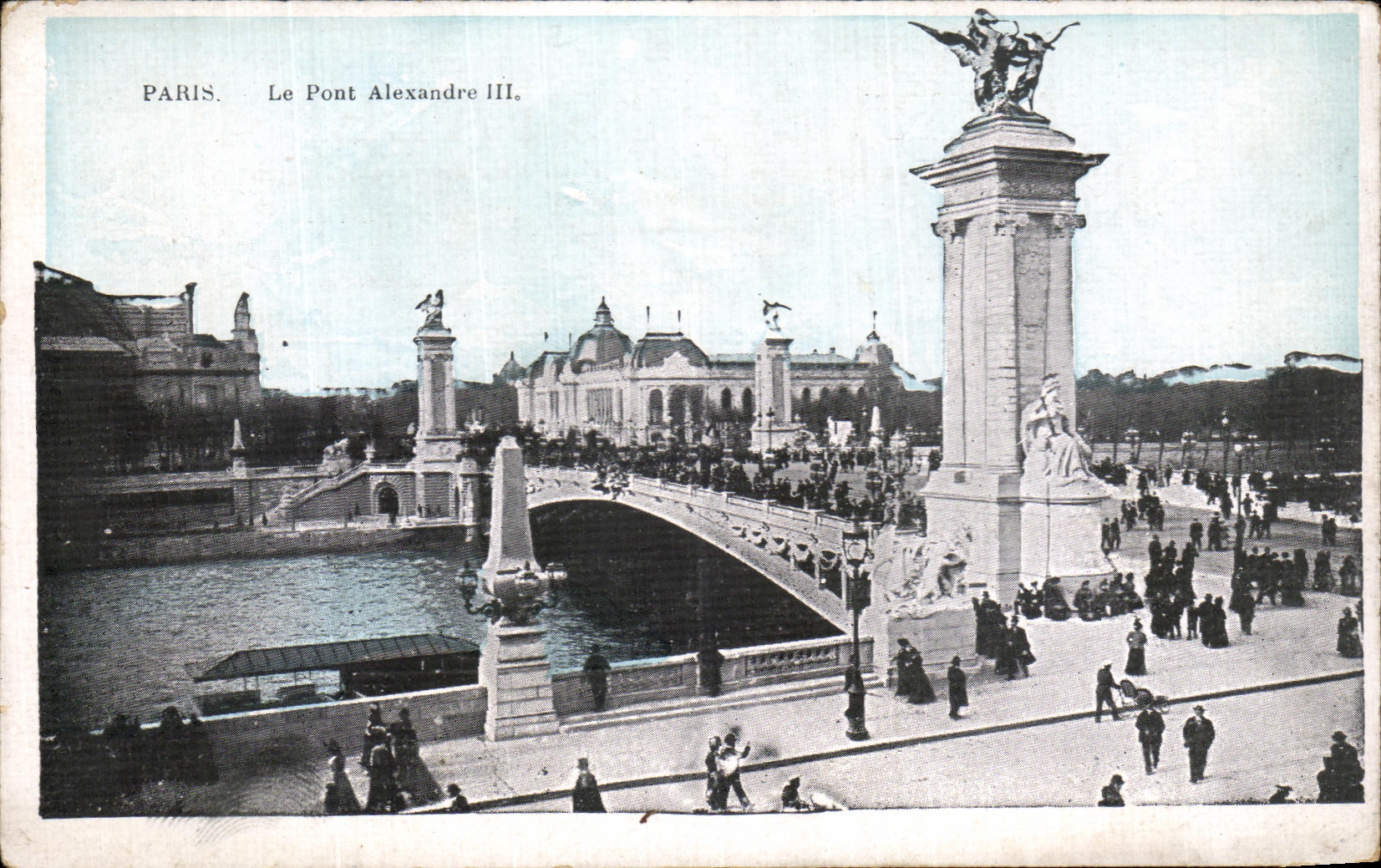 VINTAGE POSTCARD Paris the Bridge Alexandre III