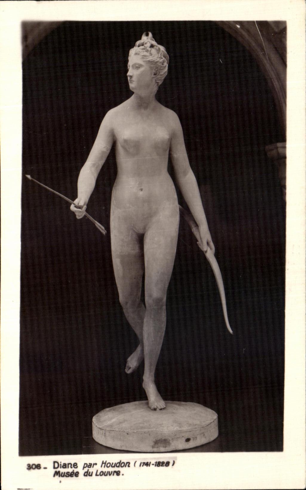 VINTAGE POSTCARD Diane By Houdon Museum Of Louvre