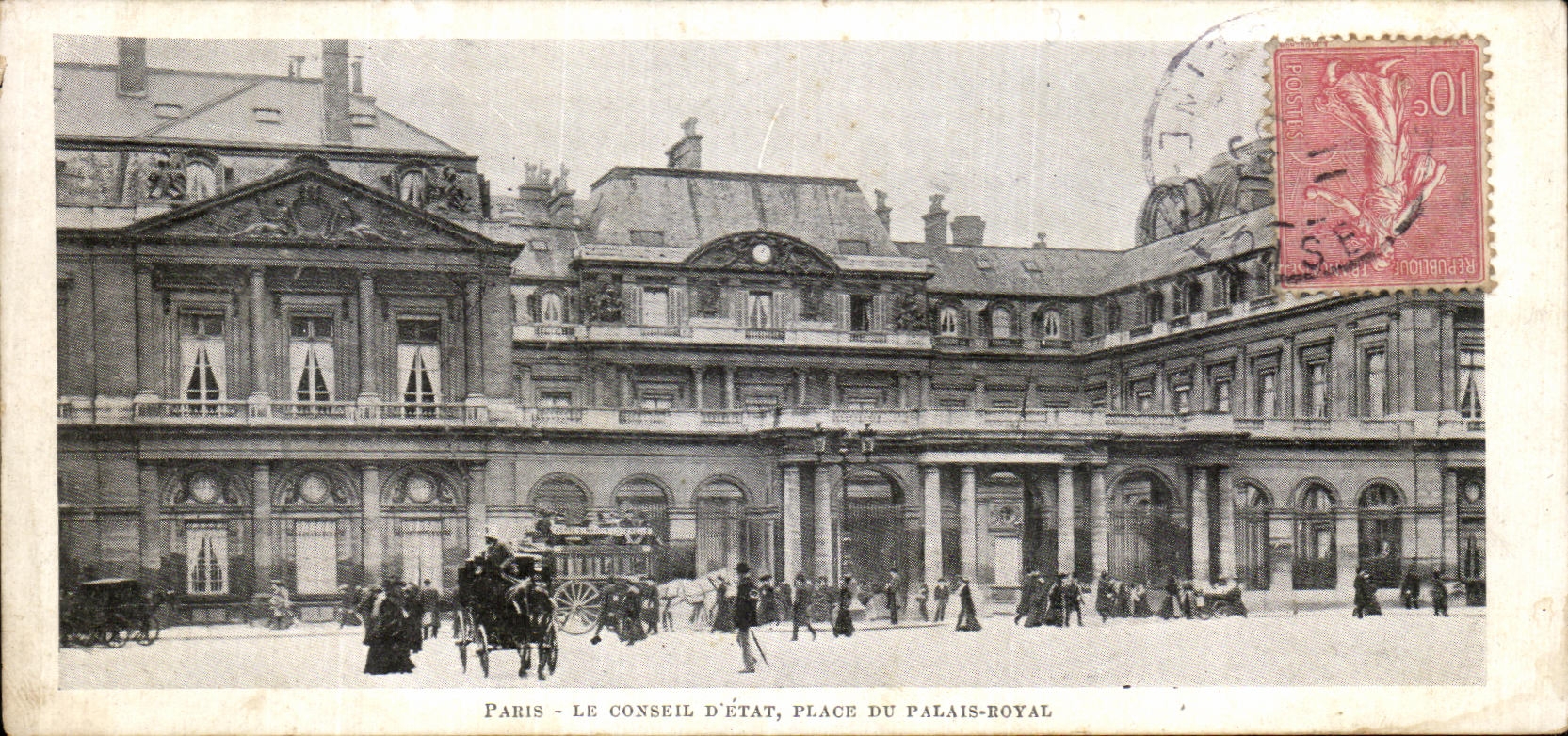 VINTAGE POSTCARD Paris the Council D State Places Palais Royal