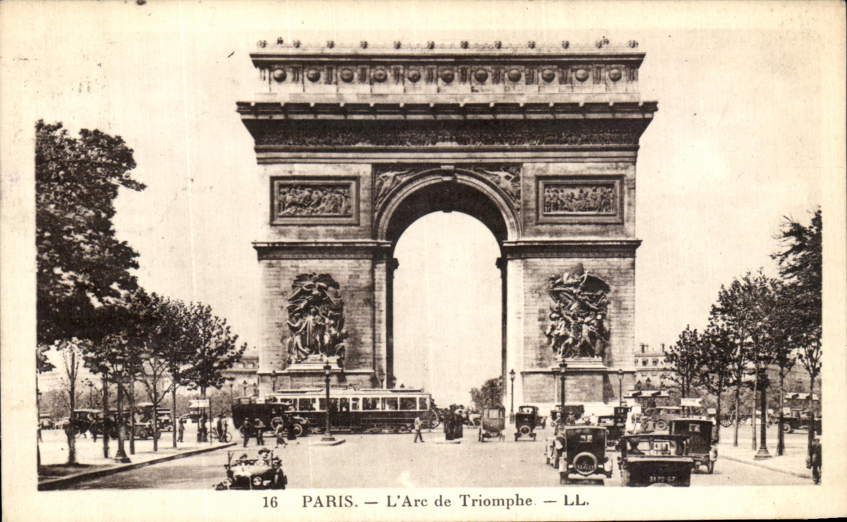 POSTAL Paris L de la VENDIMIA Arc de Triomphe
