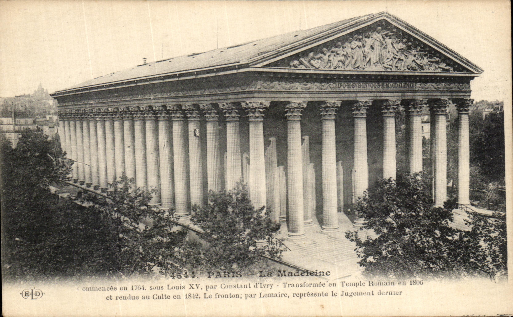 VINTAGE POSTCARD Paris the Madeleine