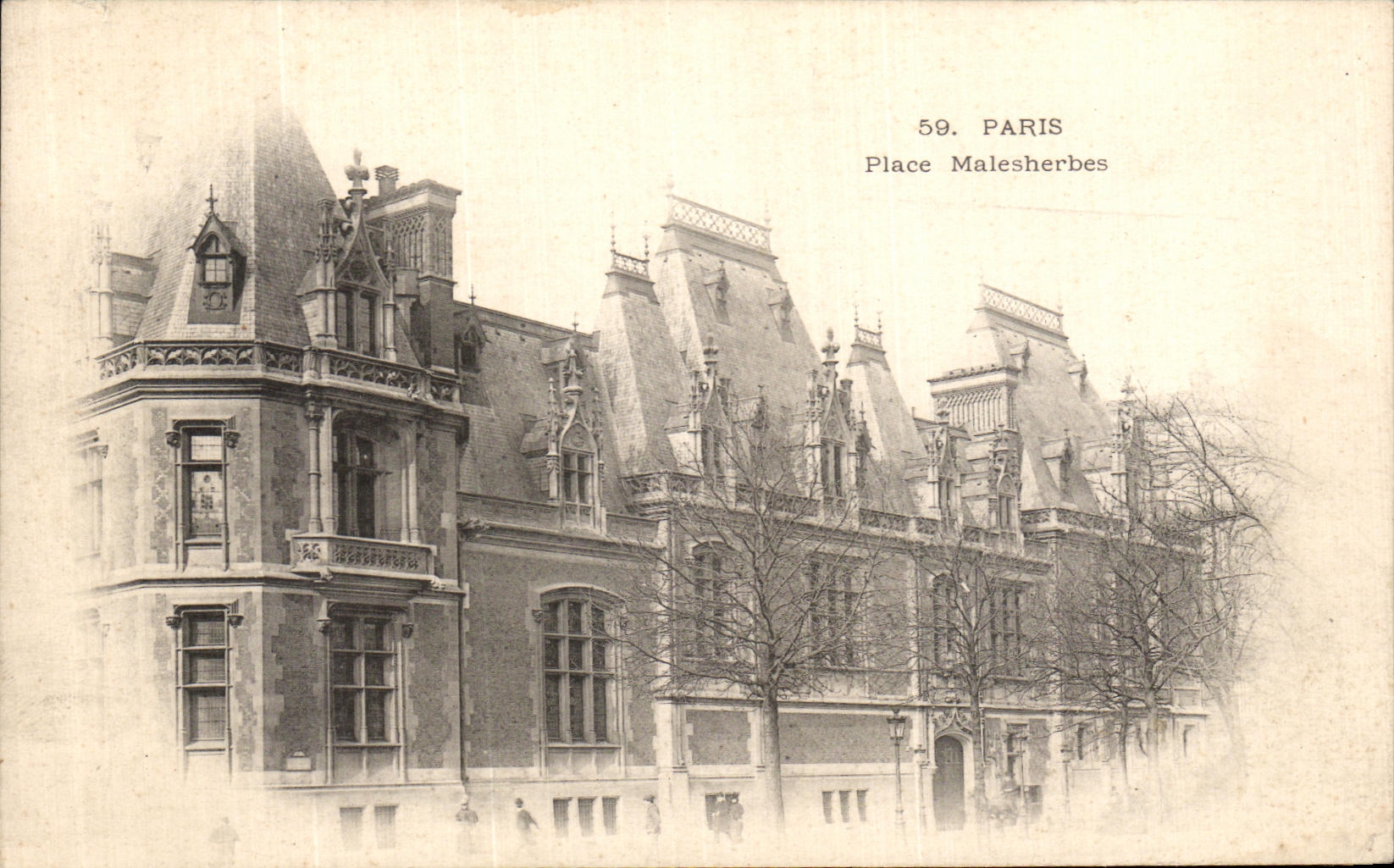 VINTAGE POSTCARD Paris Places Malesherbes