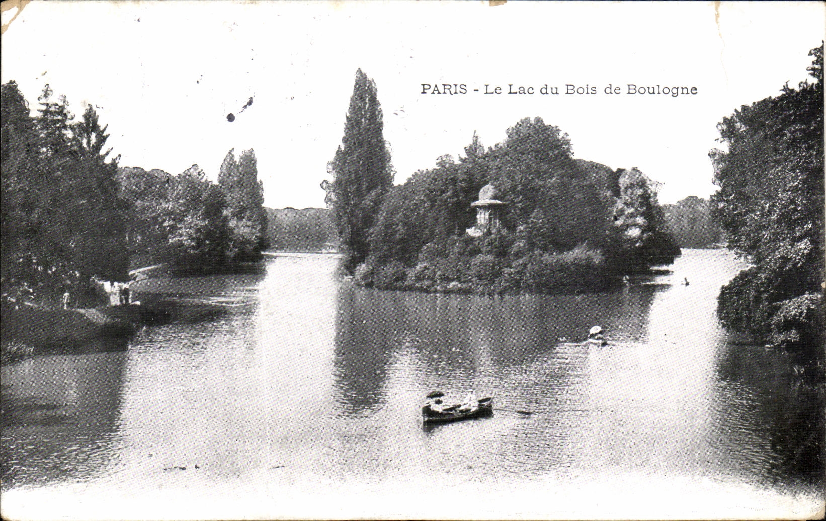 VINTAGE POSTCARD Paris the Lake of the Bois de Boulogne