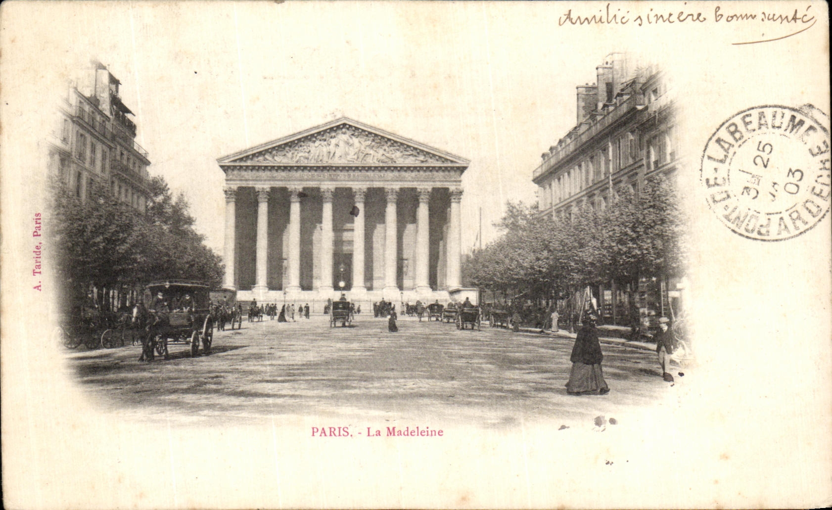VINTAGE POSTCARD Paris the Madeleine