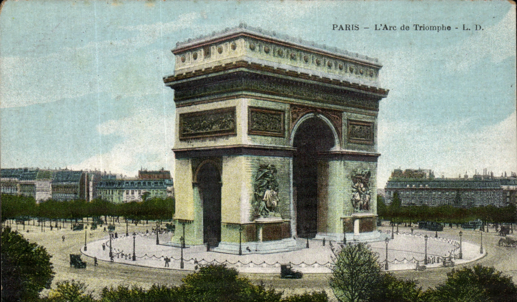 POSTAL Paris L de la VENDIMIA Arc de Triomphe