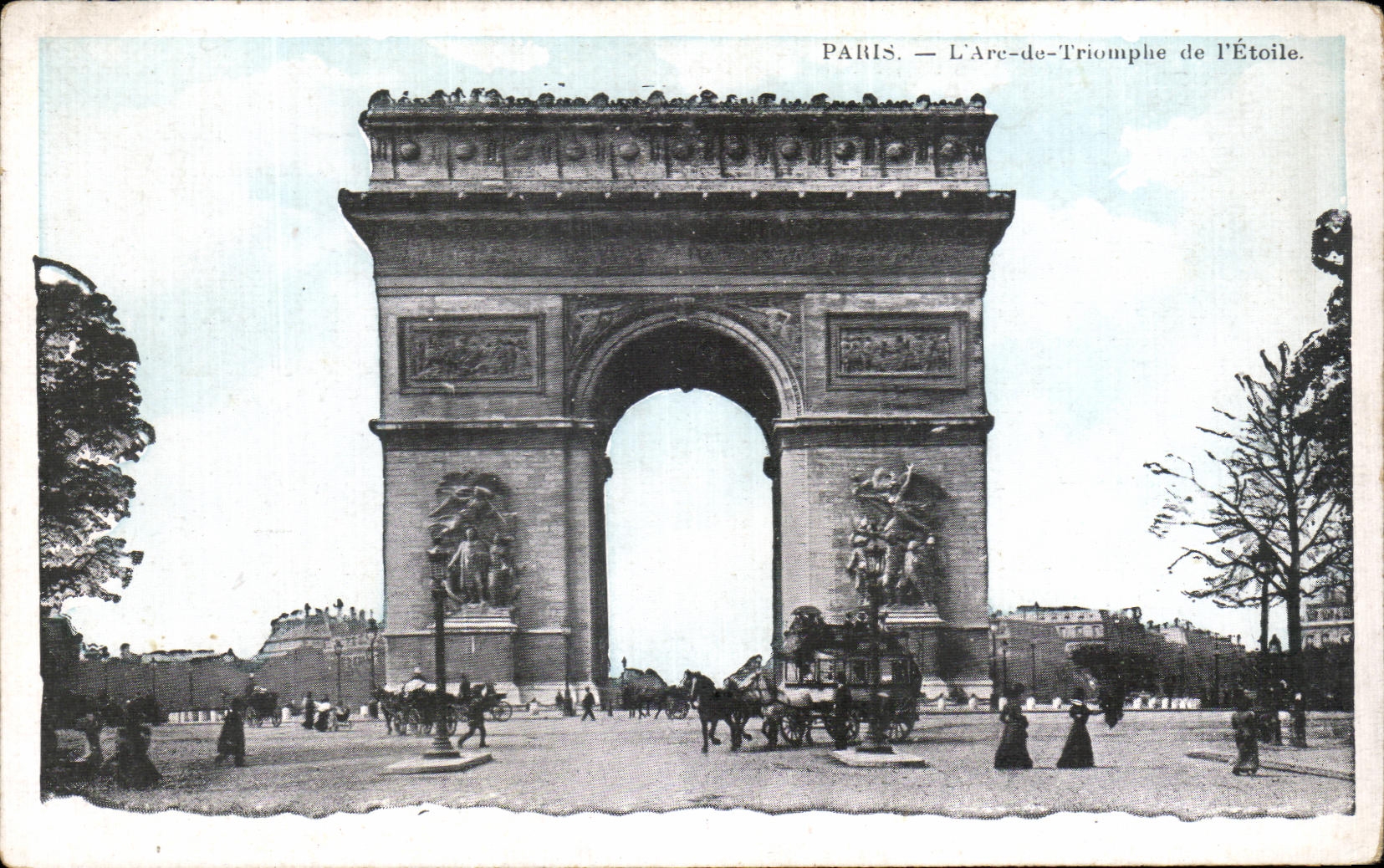 POSTAL Paris L de la VENDIMIA Arc de Triomphe de L escuela