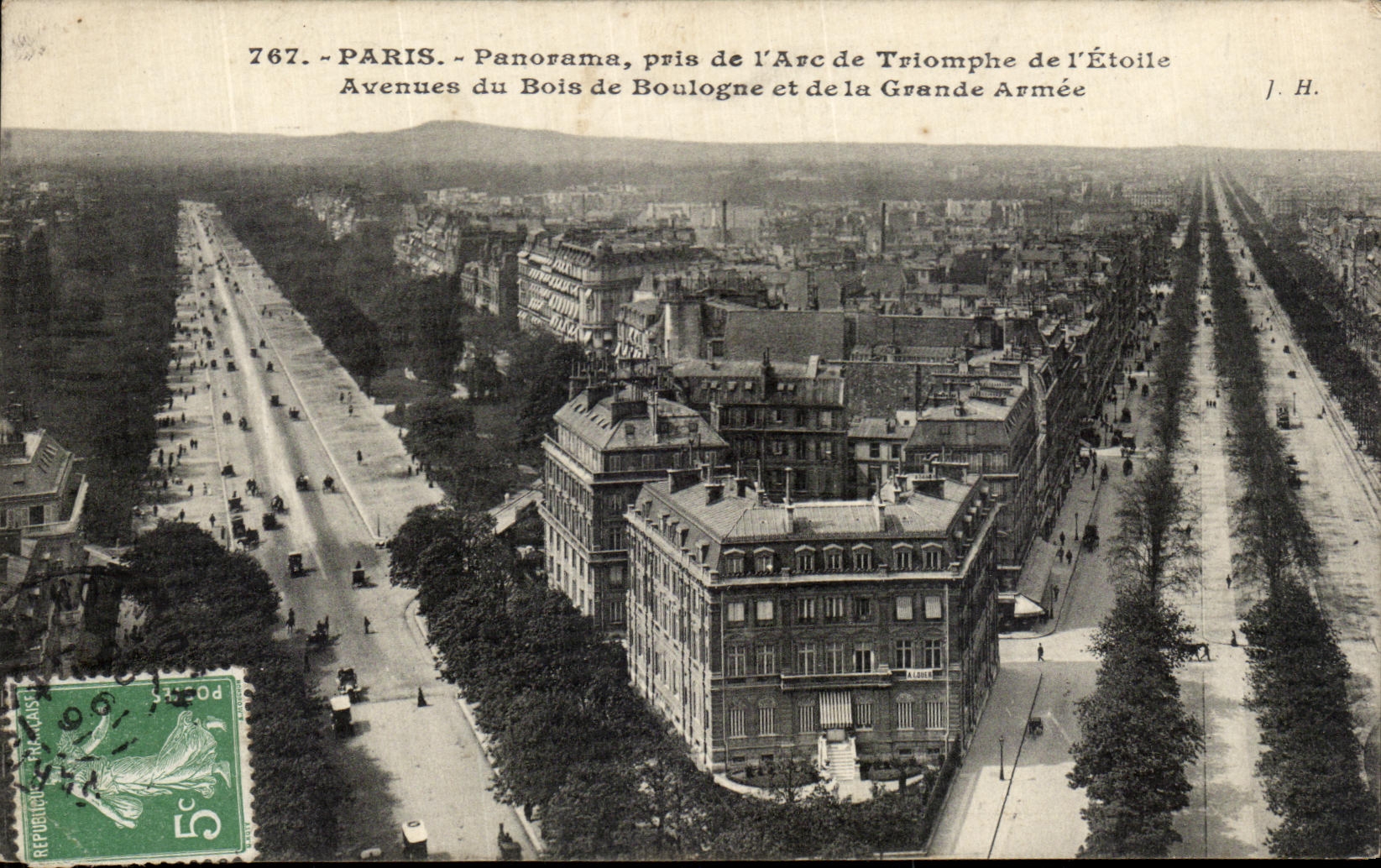 POSTAL de la VENDIMIA del panorama de Paris tomada de L Arc de Triomphe de L Etoile