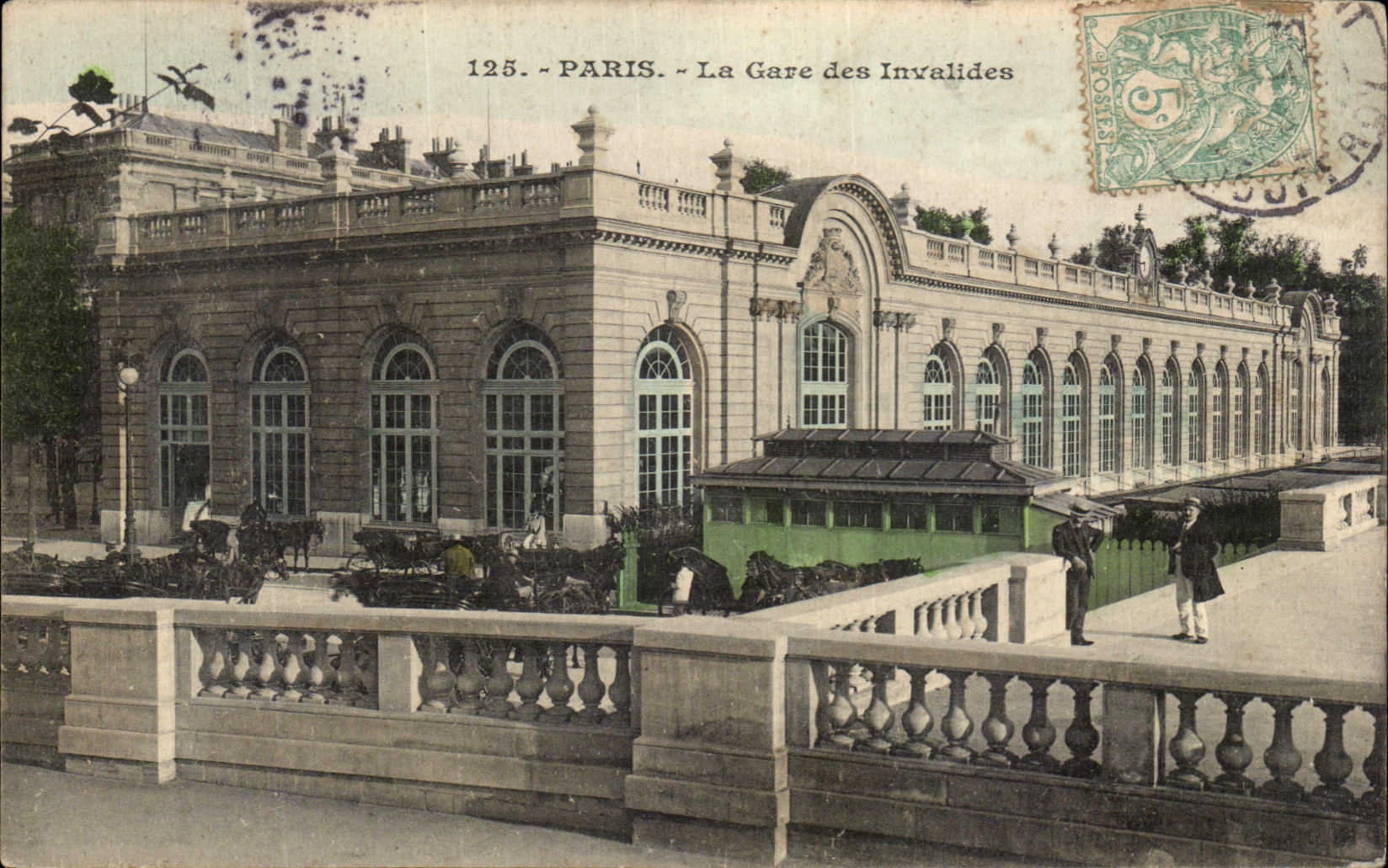 VINTAGE POSTCARD Paris Train station of the Invalids