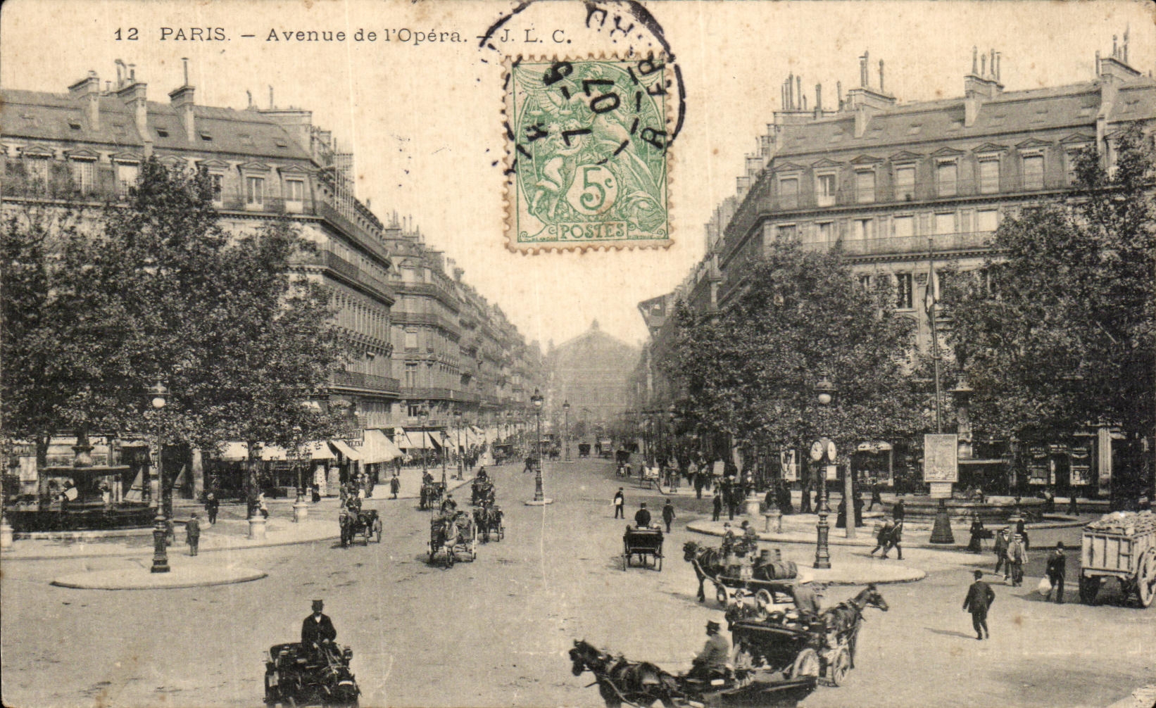 VINTAGE POSTCARD Paris Avenue of L Operated