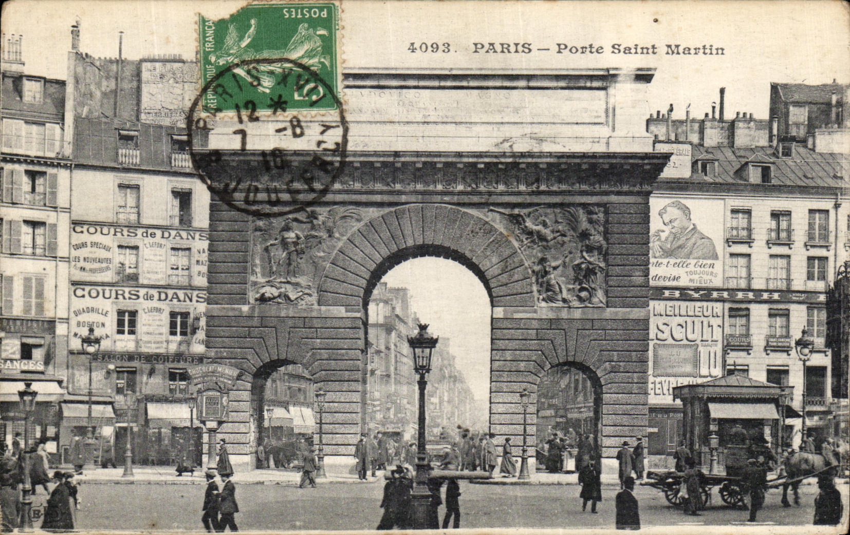 VINTAGE POSTCARD Paris Carries Holy Martin