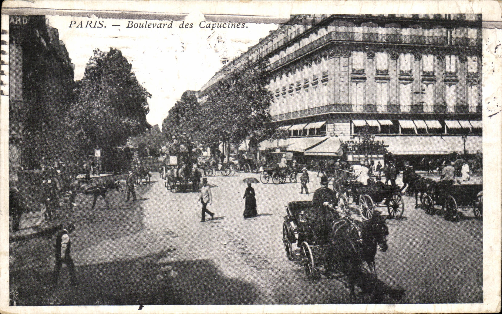 VINTAGE POSTCARD Paris Boulevard of the Nasturtiums