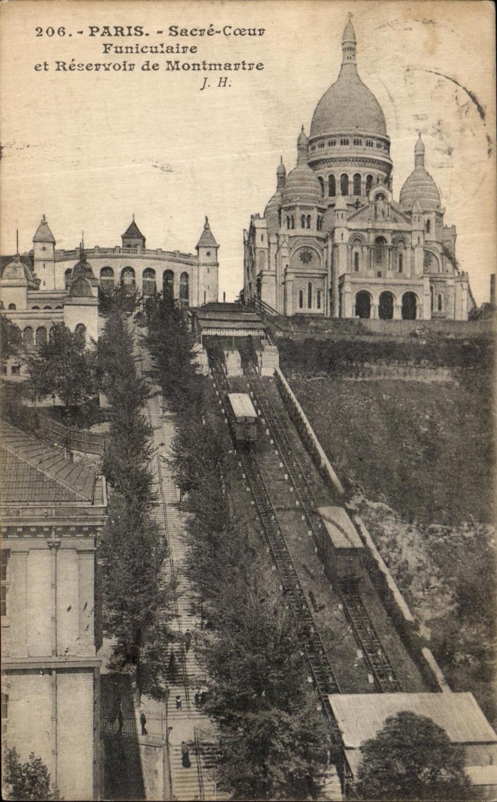 CPA Paris Sacre Coeur Funiculaire et Reservoir de Montmartre