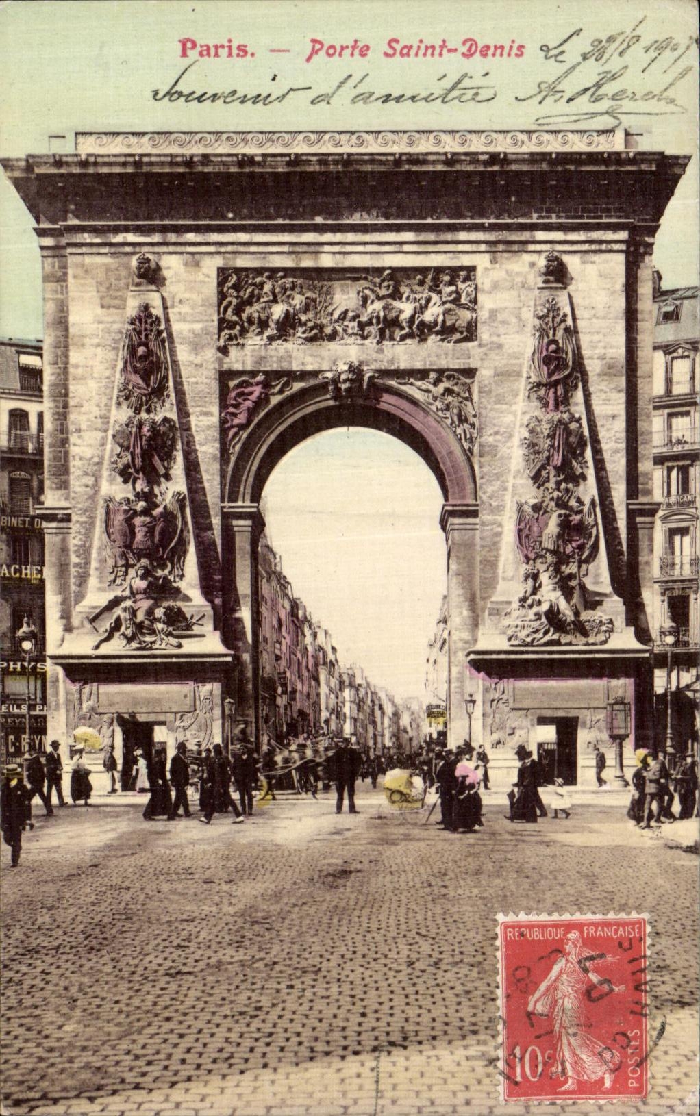 VINTAGE POSTCARD Paris Carries Holy Denis