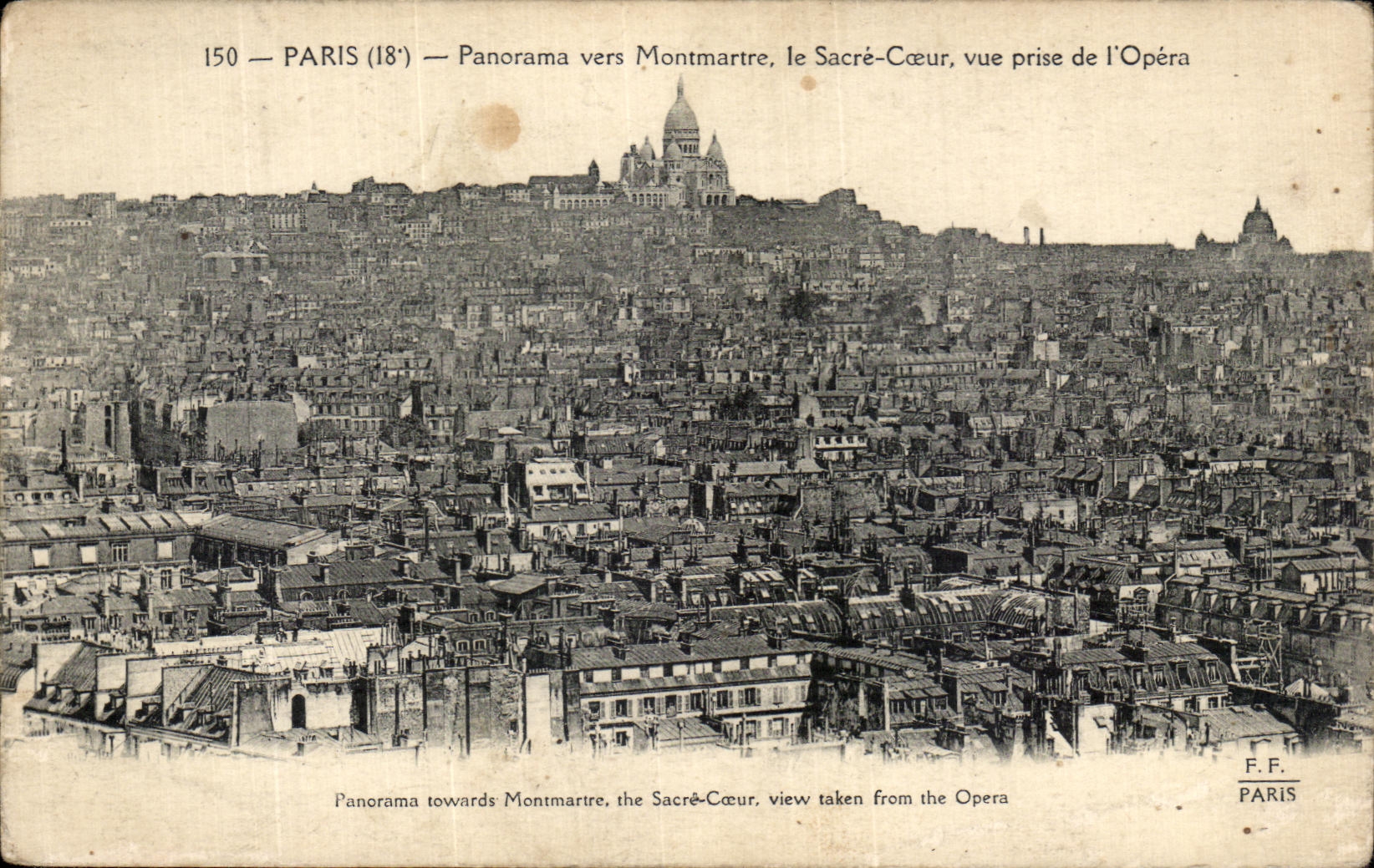 CPA Paris Panorama vers Montmartre le Sacre Coeur Vue Prise de l Opera