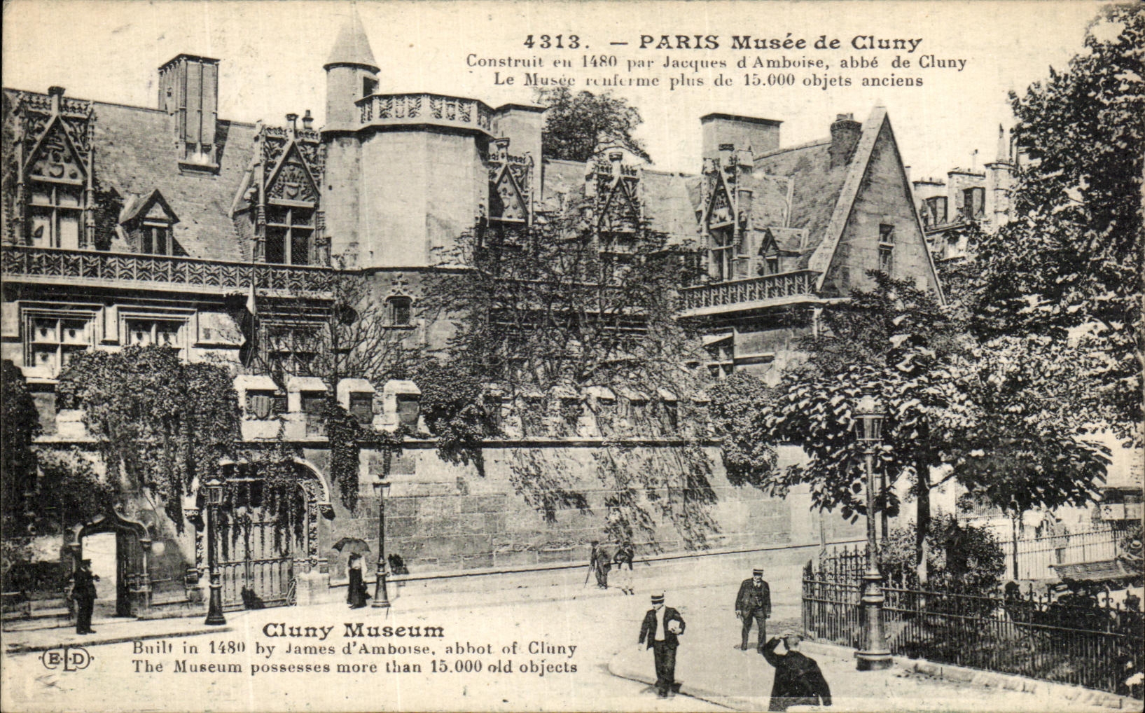 VINTAGE POSTCARD Paris Museum of Cluny