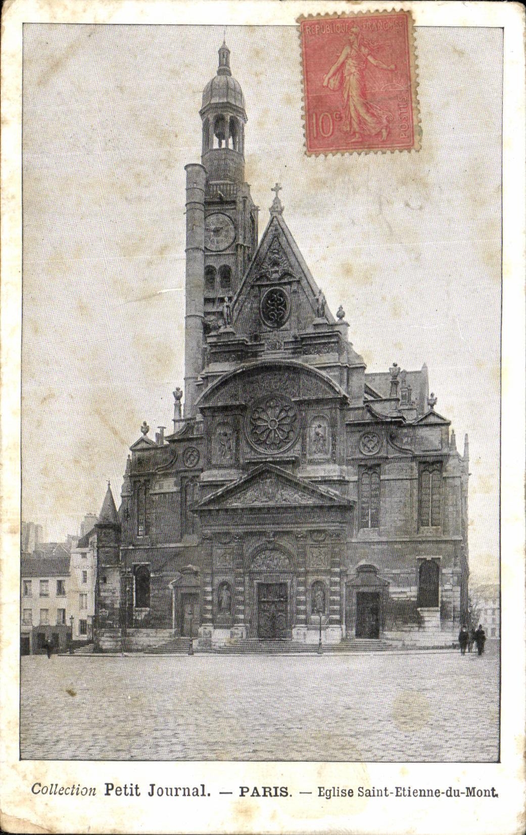 VINTAGE POSTCARD Collection Small Newspaper Holy Paris Church Etienne of the Mount