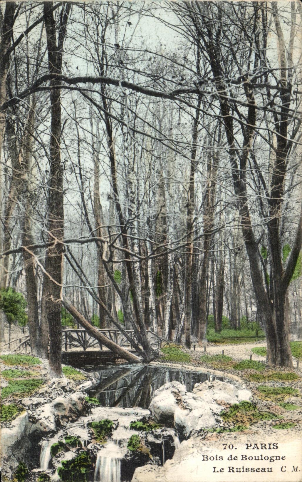 VINTAGE POSTCARD Paris Bois de Boulogne the Brook