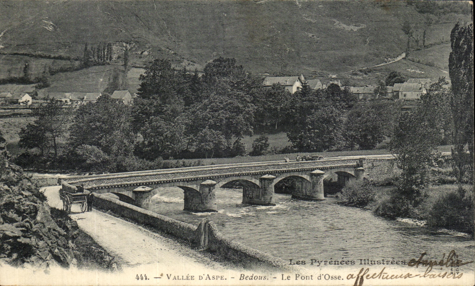 VINTAGE POSTCARD Valley D Bedous Winder the Bridge D Osse