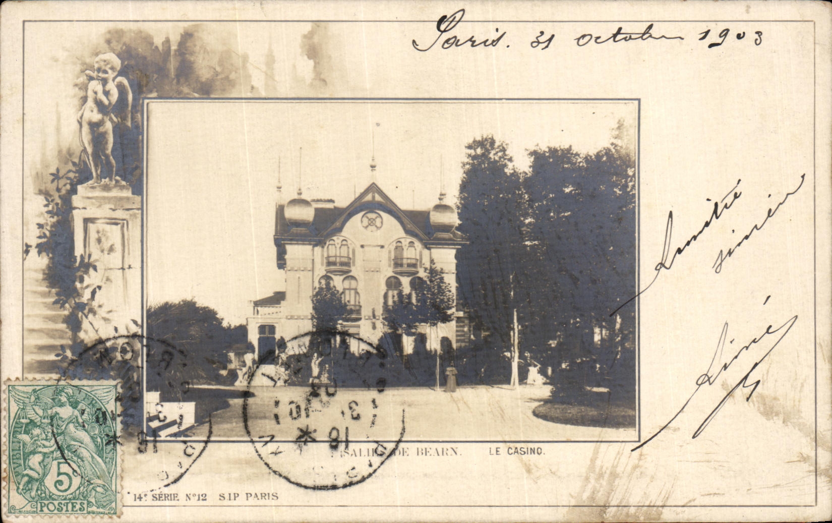 VINTAGE POSTCARD Dirtied De Bearn the Casino