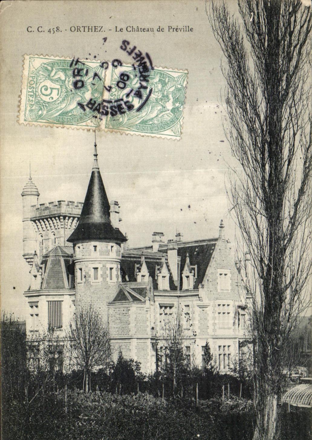 VINTAGE POSTCARD Orthez the Castle of Preville