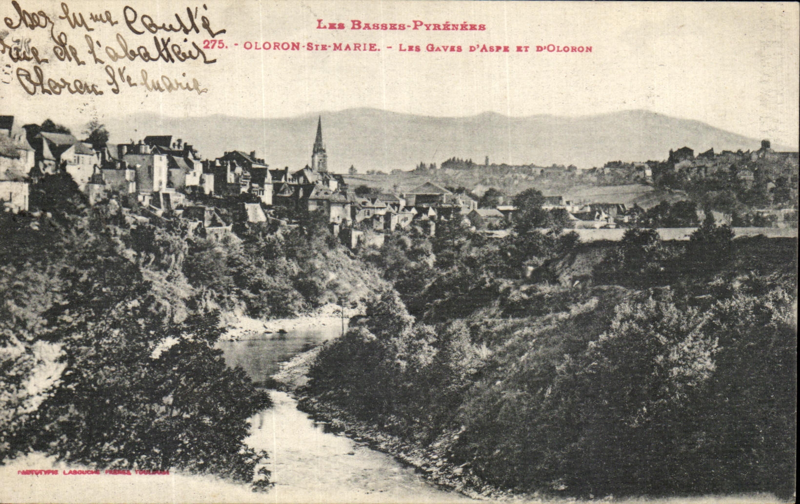 POSTAL de la VENDIMIA los Pyrenees bajos Oloron co  Devanadera de Marie Gaves D y D Oloron