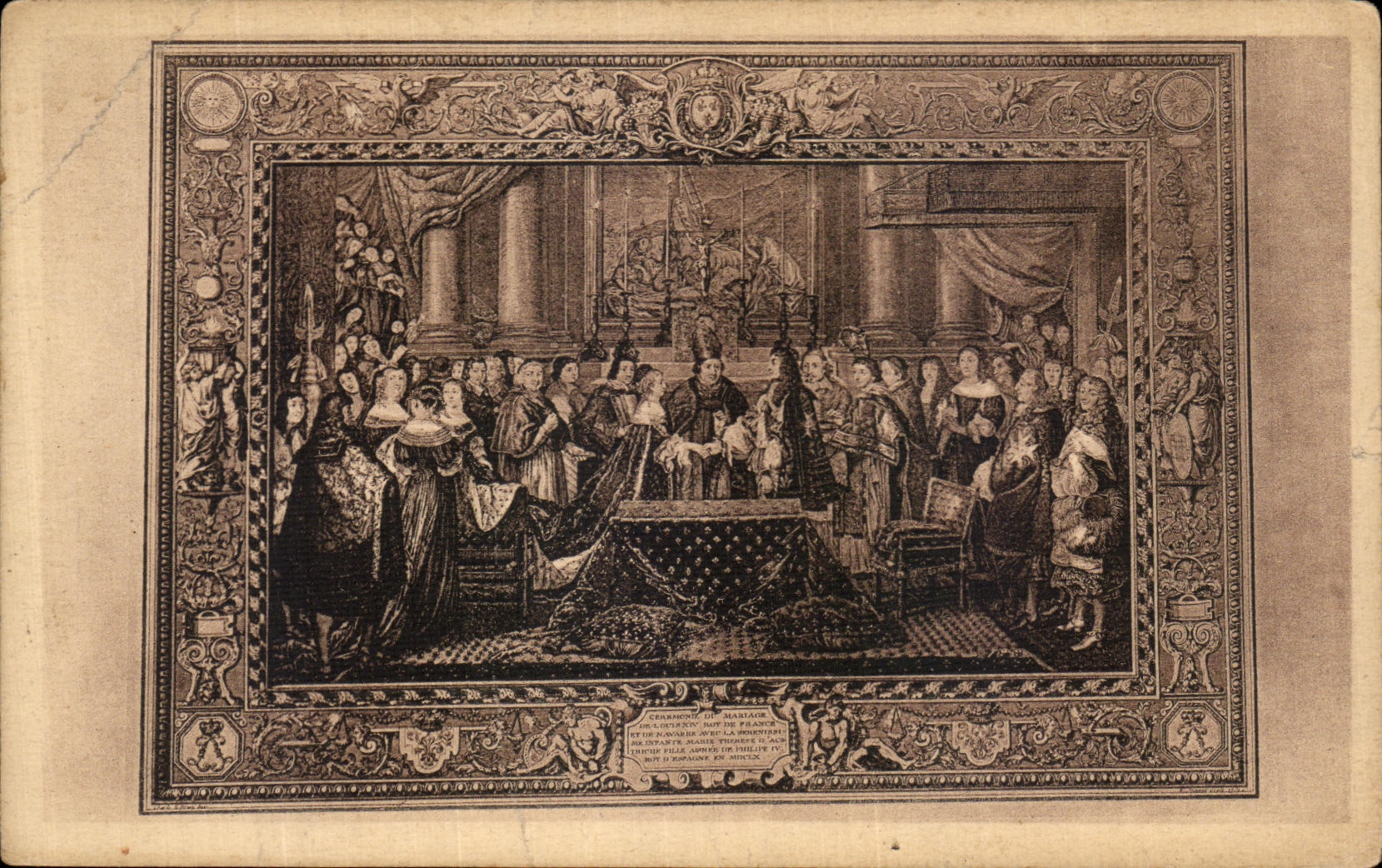 VINTAGE POSTCARD Louis XIV King De France And Of L Infant Marie Therese