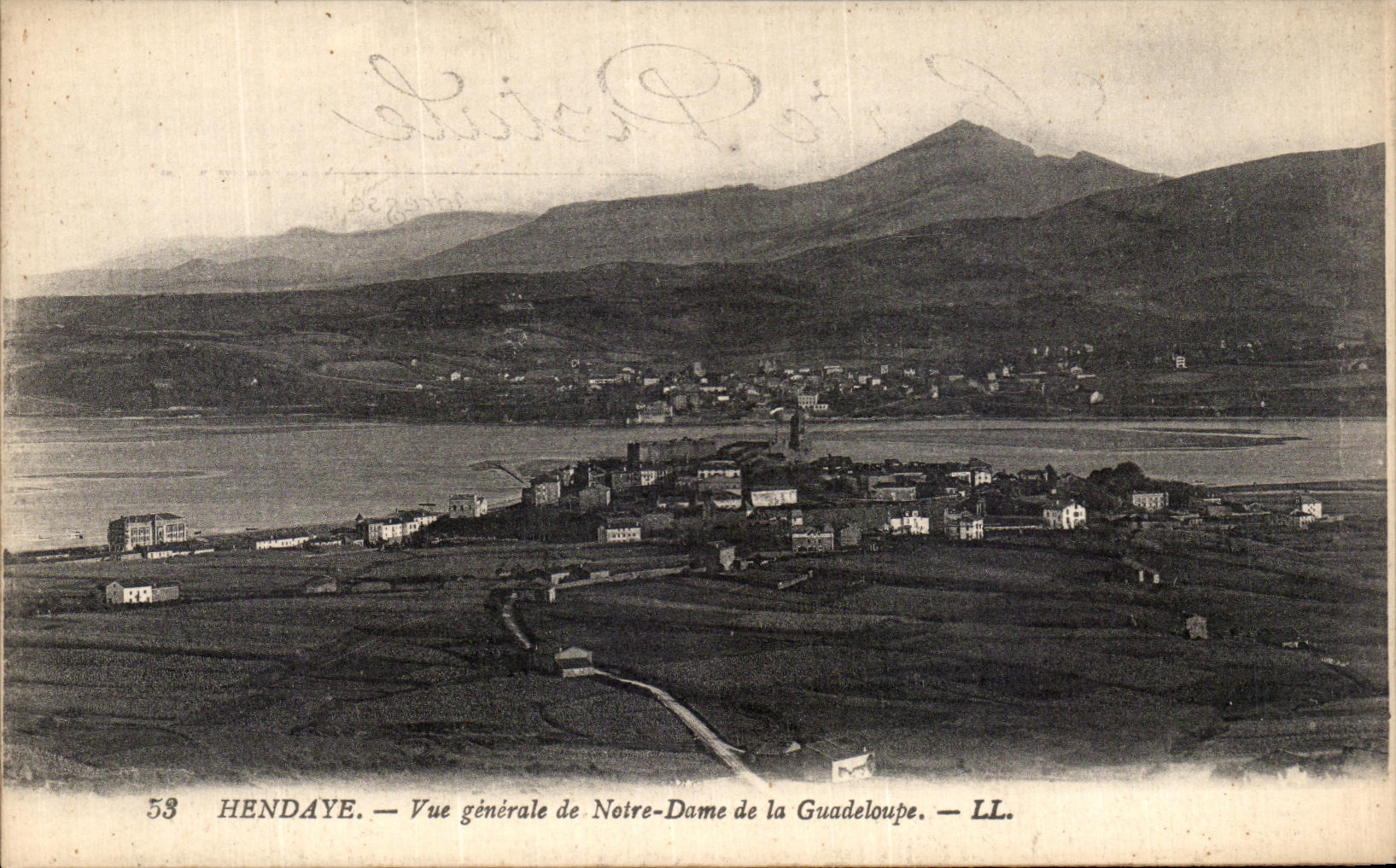 VINTAGE POSTCARD Hendaye View of Notre Dame of the Guadeloupe