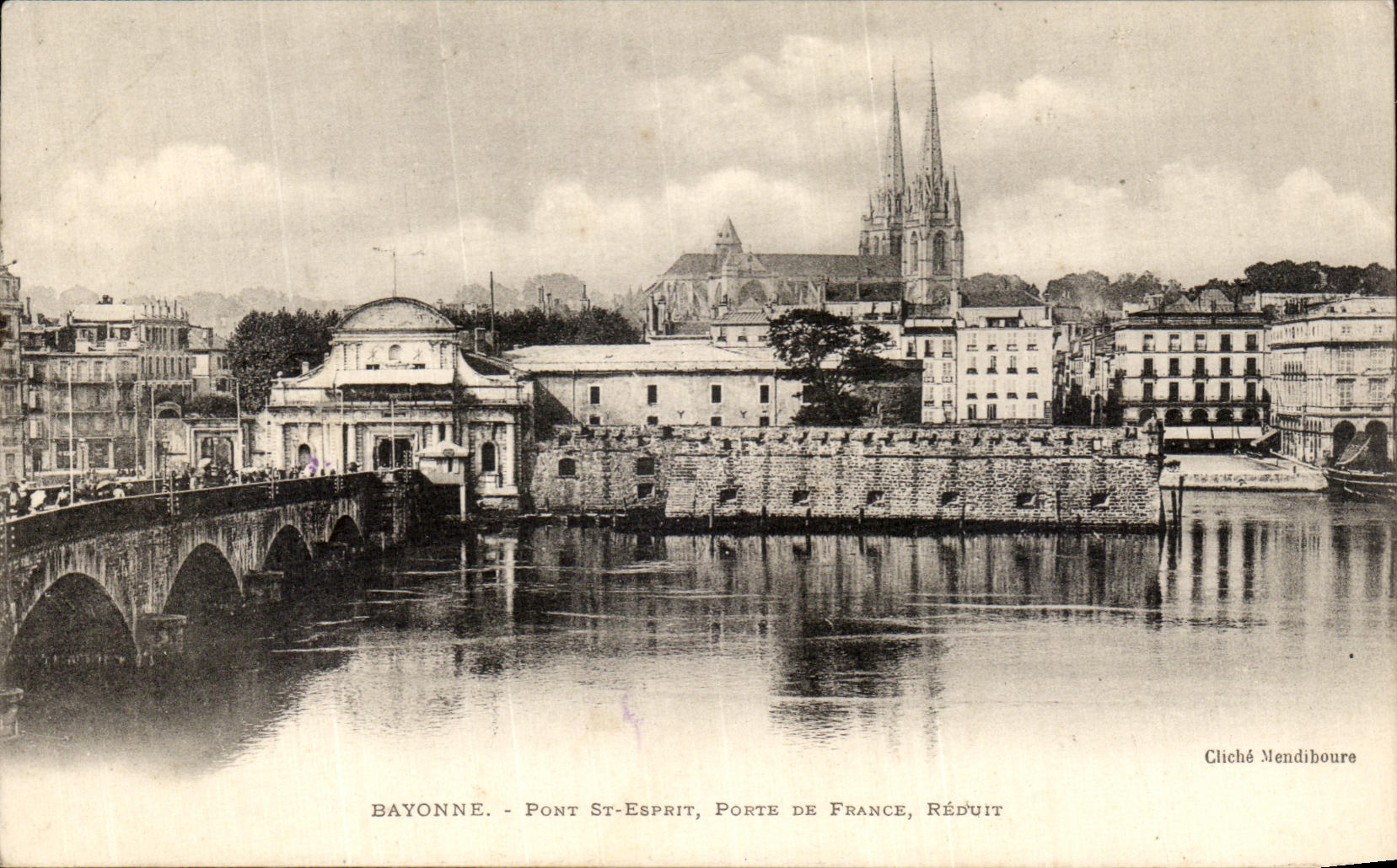 VINTAGE POSTCARD Bayonne Pont St Spirit Carries France Reduced