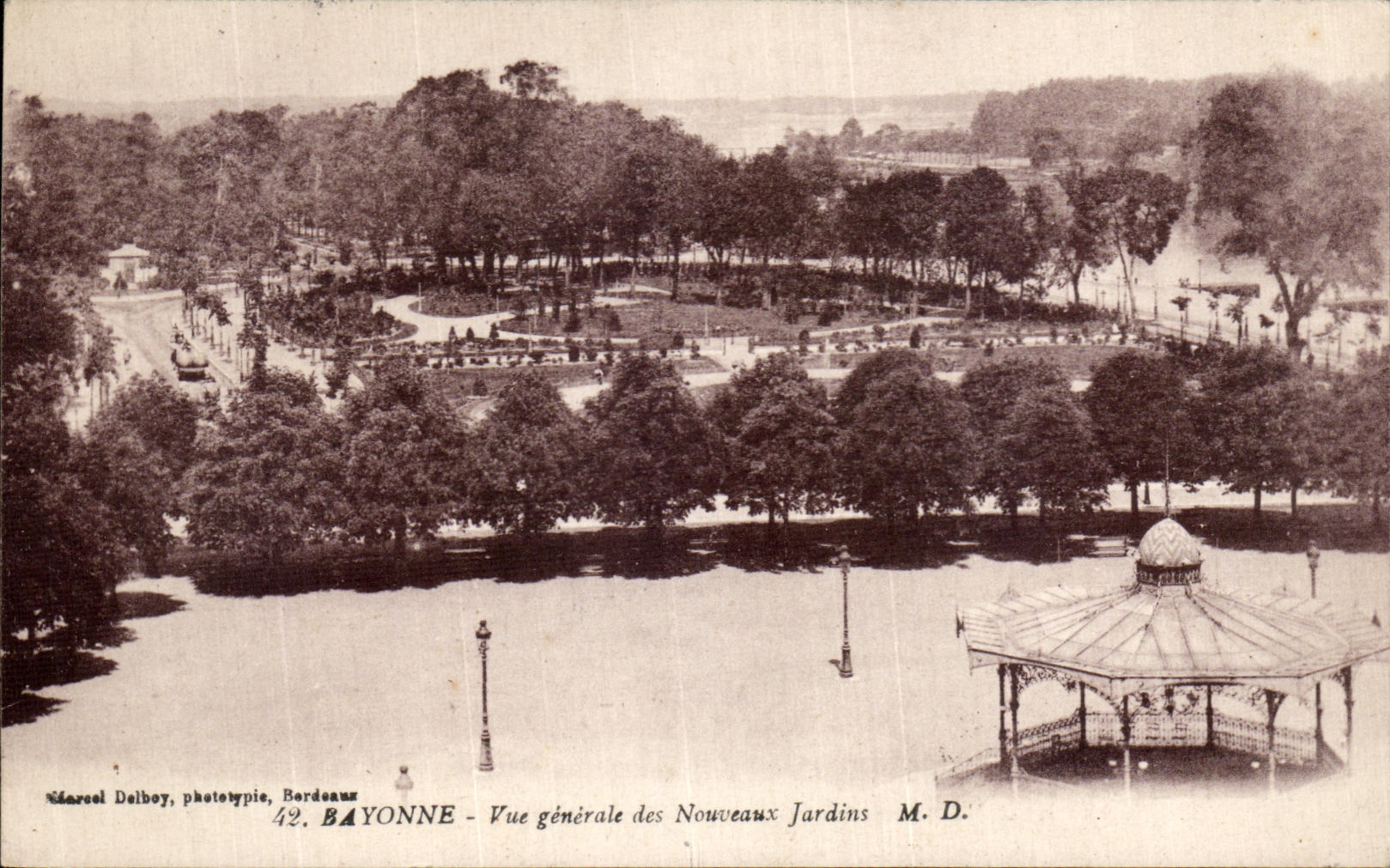VINTAGE POSTCARD Bayonne View of the New Gardens