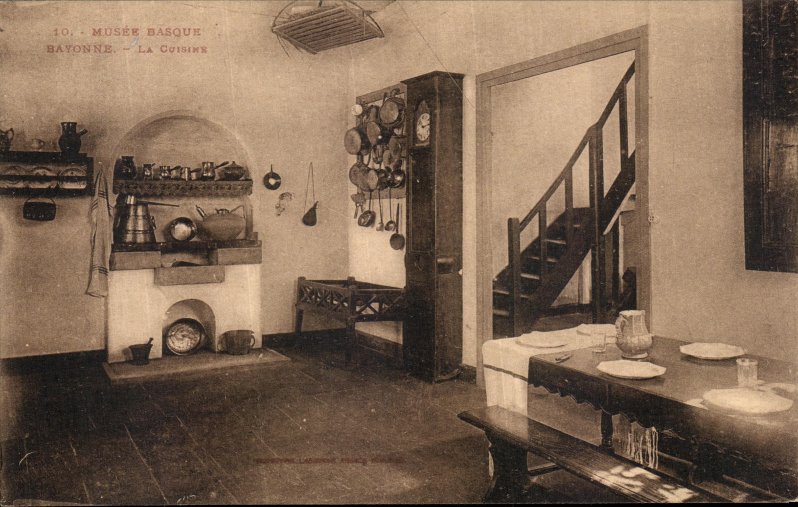 VINTAGE POSTCARD Museum Bayonne Basque Kitchen