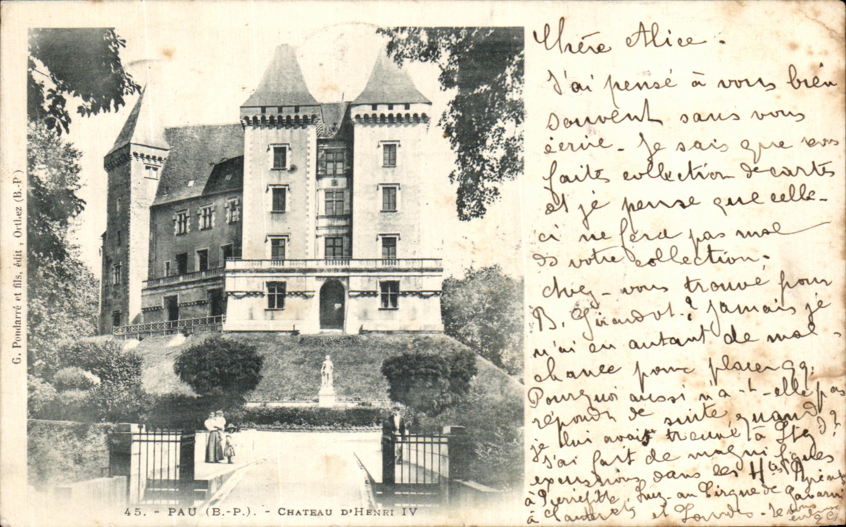 VINTAGE POSTCARD Pau Castle D Henri IV